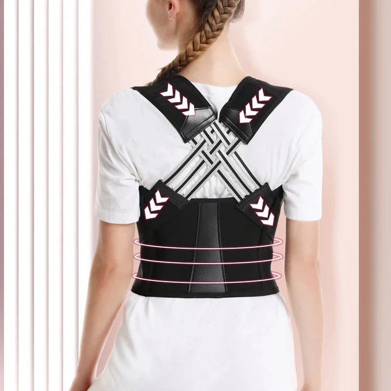 Posture Back Brace Adjustable Back Support Strap to Prevent Spinal Distortion and Hunchback for Men Women Corrector De Postura