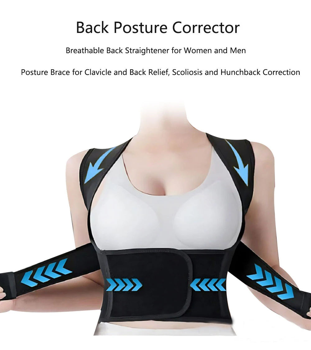 Posture Back Brace Adjustable Back Support Strap to Prevent Spinal Distortion and Hunchback for Men Women Corrector De Postura