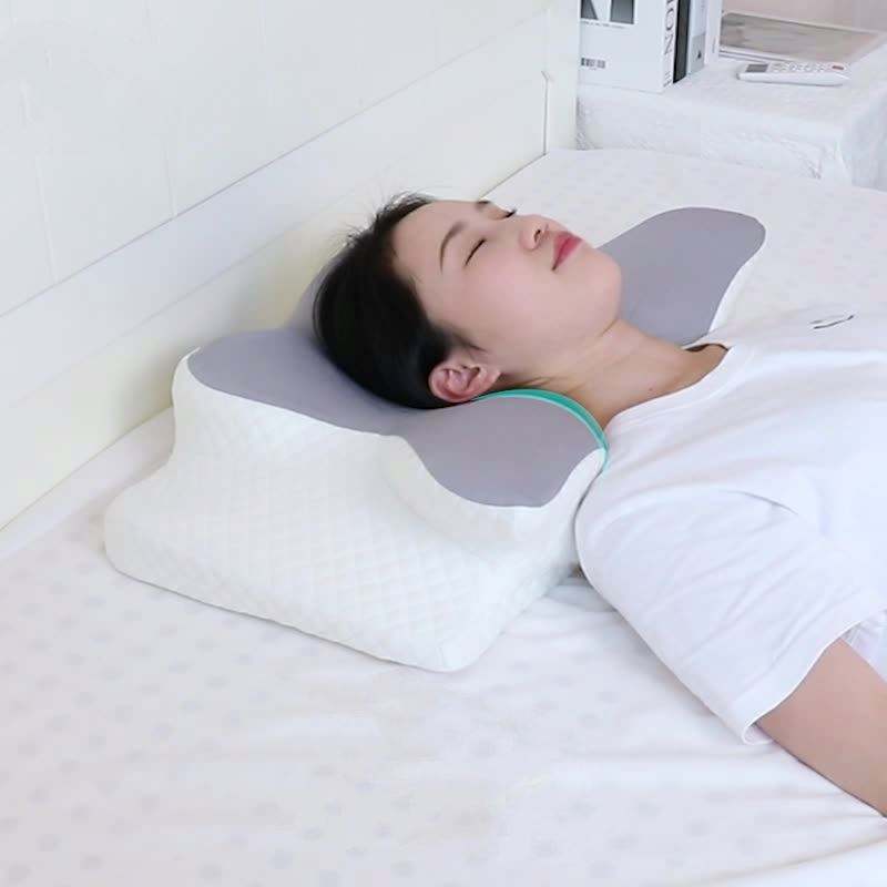 Ergonomic cervical memory foam pillow for neck pain relief and spinal alignment