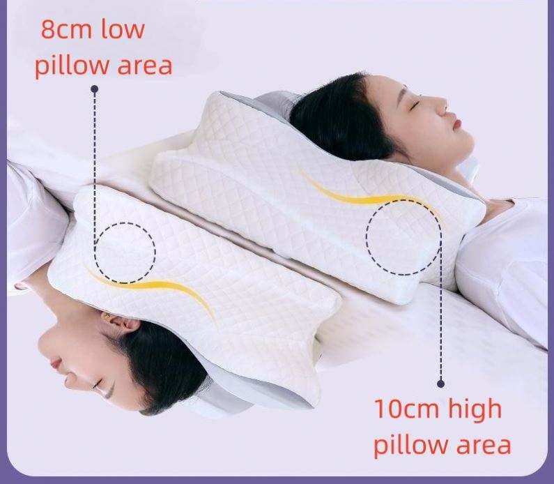 Orthopedic contour pillow for sleeping support and cervical spine comfort