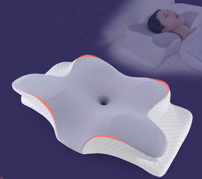 Orthopedic contour pillow for sleeping support and cervical spine comfort