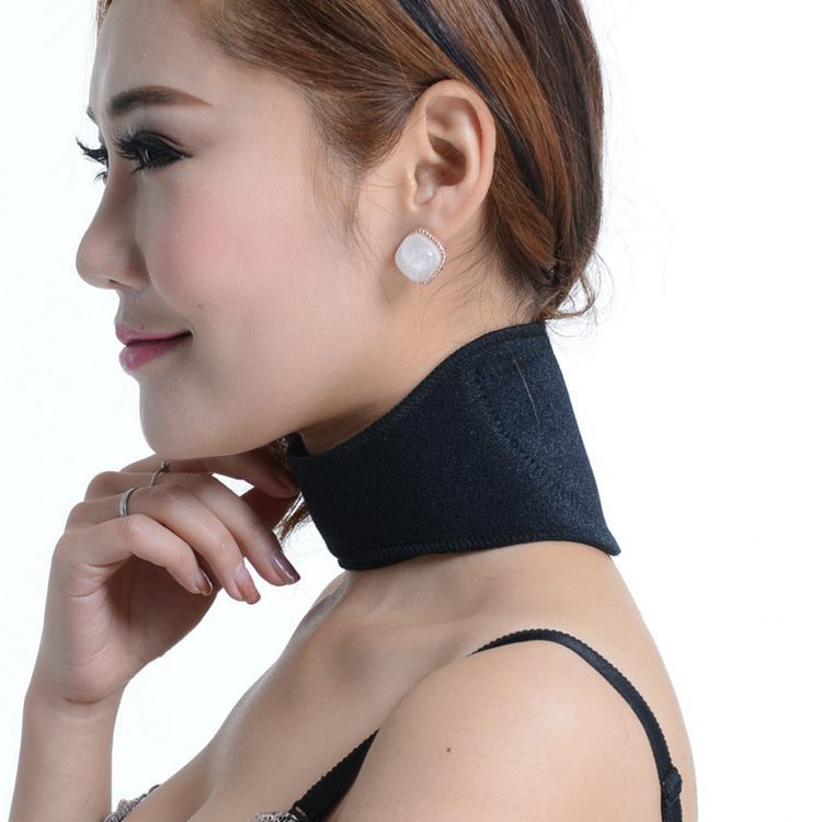 Self-heating neck support brace for pain relief and warmth therapy