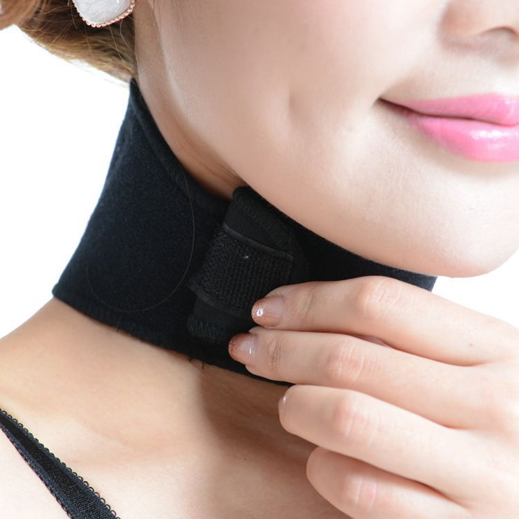 Self-heating neck support brace for pain relief and warmth therapy