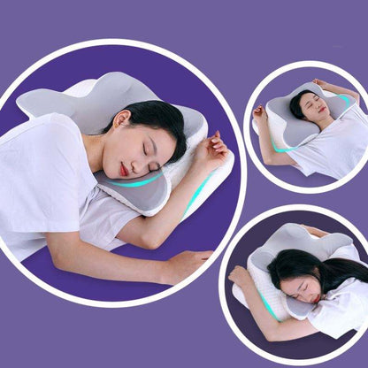 Ergonomic cervical memory foam pillow for neck pain relief and spinal alignment