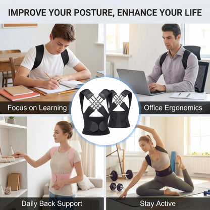 Back Brace Posture Corrector for Women Men Adjustable Lumbar Support Shoulder Posture Brace Improve Posture Back Pain Relief