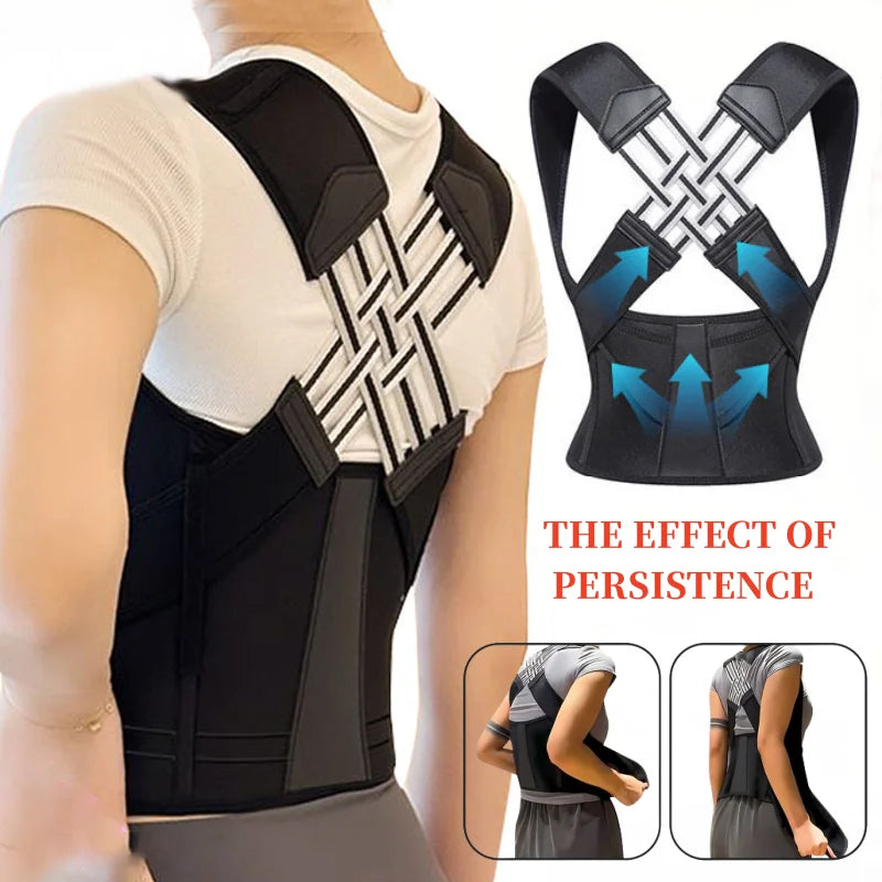 Posture Back Brace Adjustable Back Support Strap to Prevent Spinal Distortion and Hunchback for Men Women Corrector De Postura